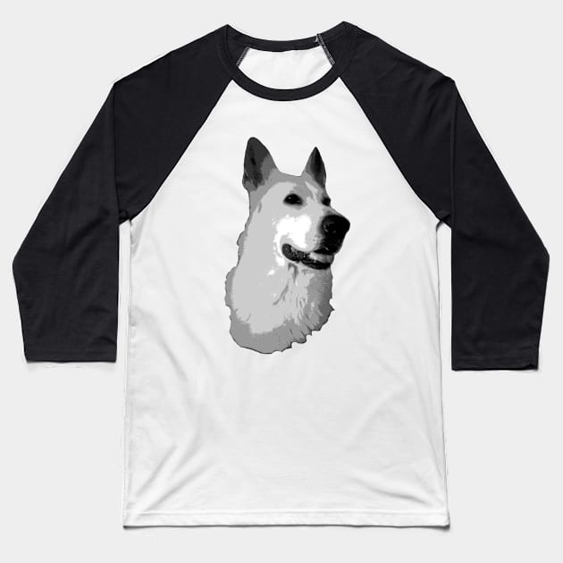 White German Shepherd Swiss Shepherd Baseball T-Shirt by DesignFunk